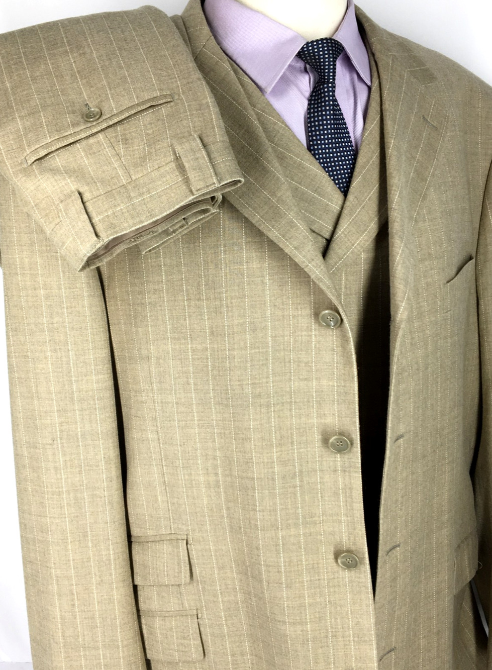 52L Steve Harvey Collection Mens Recent 3 Piece Pure Merino Wool Suit Pants 38